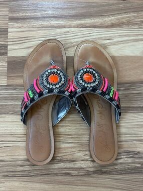 Naughty Monkey Neon Beaded Sandals